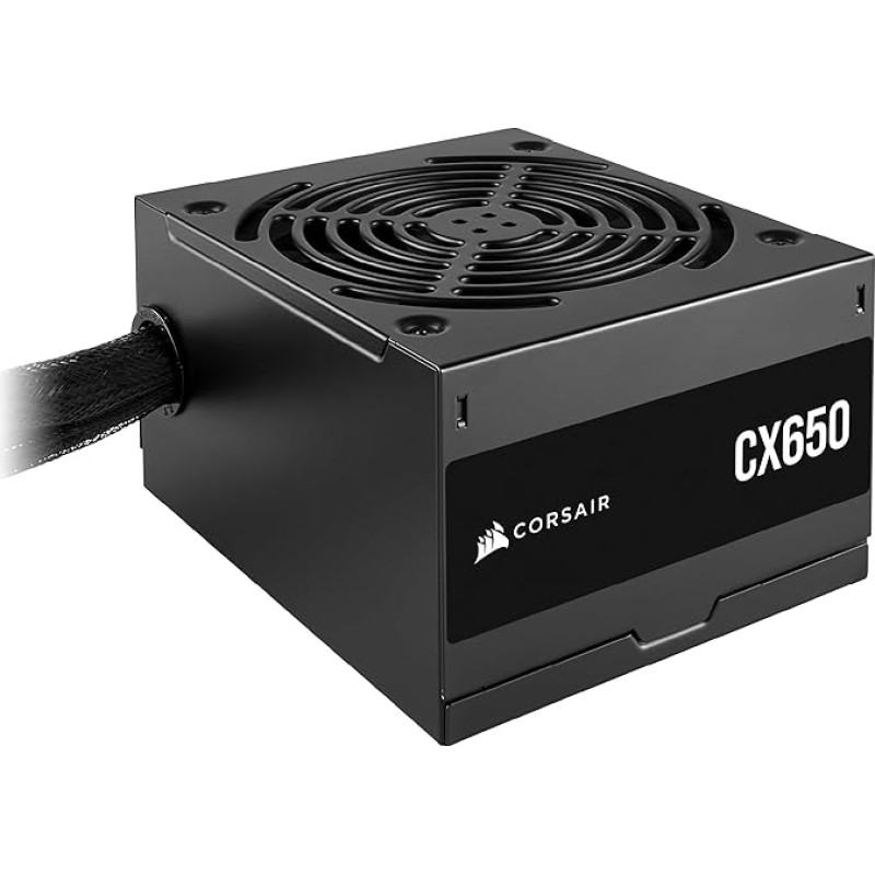 CORSAIR CX650 ATX 650W Power Supply - 80 Plus Bronze Certified - Low Noise - Coated Cables - Non-Modular - EU - Black