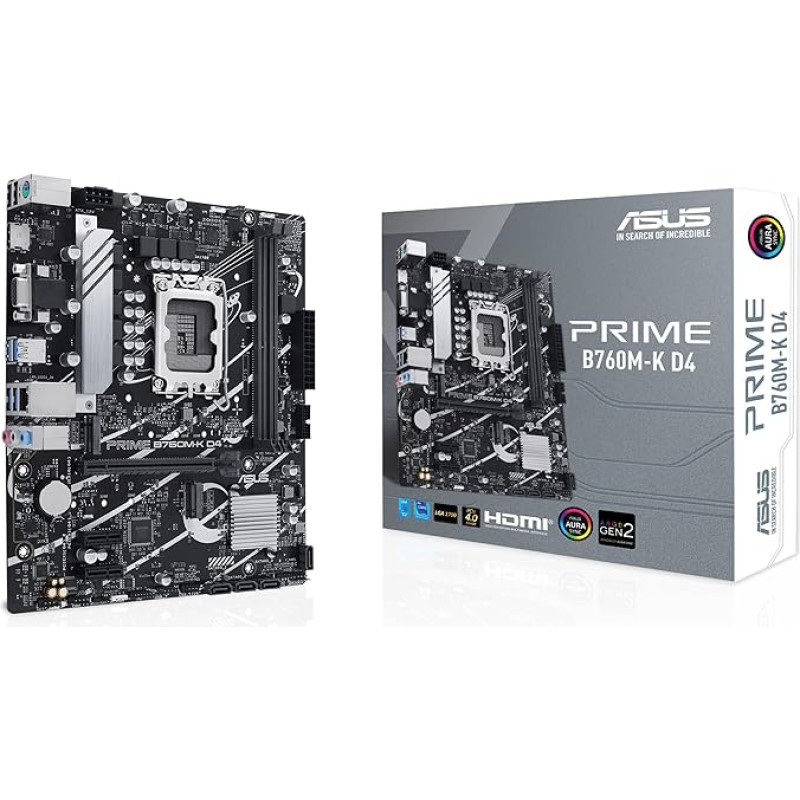 ASUS Prime B760M-K D4 Žaidimams skirta pagrindinė plokštė 
