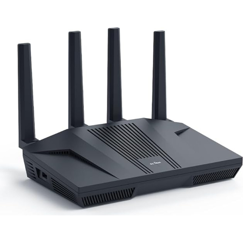GL.iNet GL-MT6000(Flint 2) WiFi 6 Router, Gaming Wireless Router, 2 x 2.5G Multi-Gig Port + 4 x 1G Ethernet Ports, Mass Device Connectivity, Fast OpenVpn & WireGuard, 802.11ax