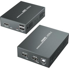 PW-HT249HK HDMI KVM USB ilgintuvas 196ft/60m Perdavimas per vieną Cat5e/6/7 Full HD 4K @ 60Hz Palaiko 3D EDID Loop Out