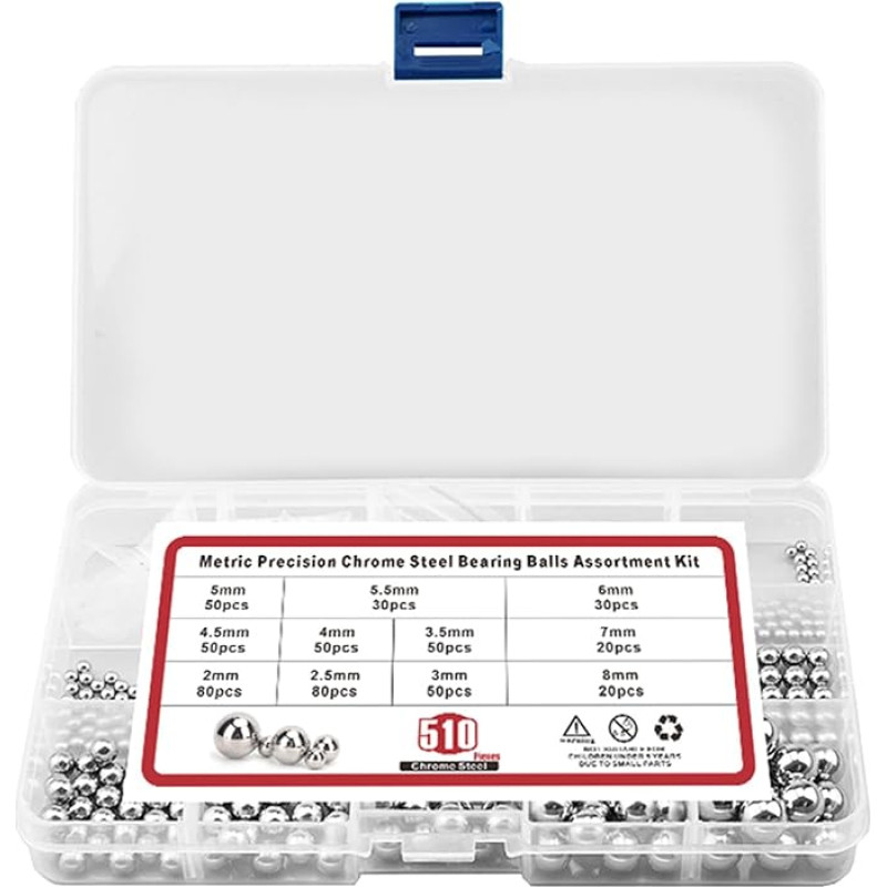 Korrosionsbeständiger Stahllagersatz Langlebiges Stahllagersortiment Lagerkugel 2-8 Mm Für Den Getriebeaustausch