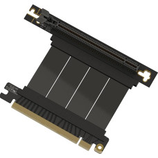 LINKUP - AVA5 PCIE 5.0 stovo kabelis | ateities požiūriu tinkamas 5 kartos GPU vertikaliam montavimui | x16 128GB/s greitis | PCIe 4.0 ir WRX80/WRX90E suderinamas | dešinysis kampas, juodas, 5 cm