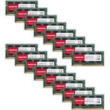 DDR3 OPERATYVIOJI ATMINTIS: GIGASTONE 128GB rinkinys (16x8GB) DDR3/DDR3L 1600MHz (1333MHz) PC3-12800(PC3-10600) CL11 1.35V/1.5V 2Rx8 SODIMM 204Pin Non-ECC Unbuffered Notebook Laptop Performance Atminties atnaujinimas