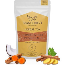 TeaNOURISH Turmeric Ginger Coconut Latte | Indian Superfoods with Coconut Milk Powder | Promotes Digestion, Relieves Stress and Supports Immunity | 100% Natural - 100g