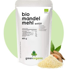 Premium Organic almond flour - white, low-carb, gluten-free, vegan, deoiled, rich in protein, Paleo superfood, sustainably and fairly cultivated, 400 g