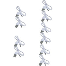 SOLUSTRE 10 maitinimo kabelių pakuotė USB į nuolatinės srovės įkrovimo kabelį Nuolatinės srovės įkroviklis, skirtas šviesos USB adapteriui Lėkštės padažai ir prieskoniai Maitinimo kabelis iš USB į nuolatinės srovės kabelį, skirtas įkrovikliams Nešiojamasi