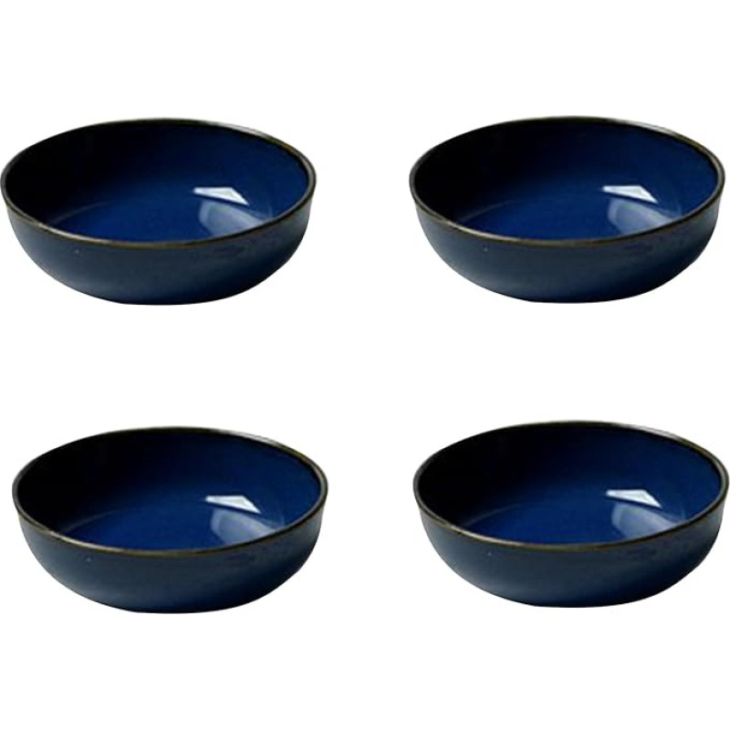 Soulnioi 4 x Ceramic Dip Bowls Sauce Bowls Mini Side Dishes Condiment Bowl Dessert Bowls Spice Bowls Snack Bowls for Sushi Soy Snack Dessert Appetizers Blue 3.5 Inch