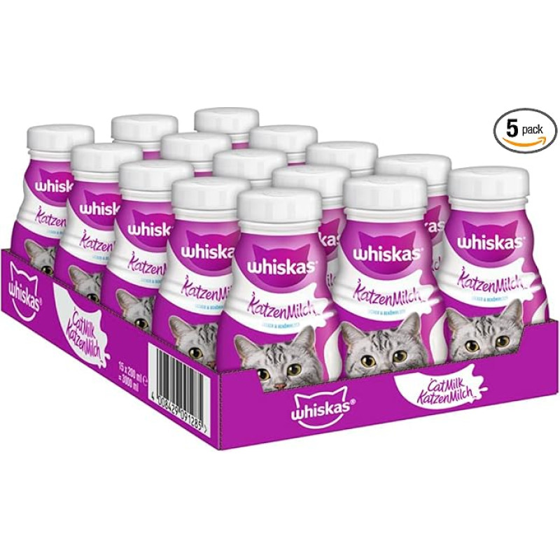 Whiskas Cat Milk, 3 x 200 ml (Pack of 5)