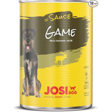 JosiDog Game in Sauce (12 x 415 g) Wet Food in Sauce with Wild suaugusiems šunims Šunų maistas Powered by Josera