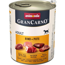 animonda Gran Carno Adult Dog Food, drėgnas pašaras suaugusiems šunims, jautiena ir kalakutiena, 6 x 800 g