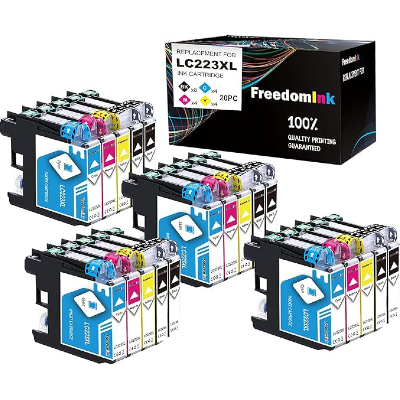 FreedomInk LC223 Replacement for Brother LC 223 LC-223 XL Printer Cartridges Compatible with MFC J5320DW J4420DW J4620DW J480DW J5620DW J5720DW J680DW J4625DW J880DW J5625DW DCP J4120DW J566 DW2DW(12)