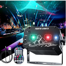 Disco Ball, Party Light with Wireless Remote Control and USB Cable, Voice Controlled LED Party Lamp, 360° Rotating RGB Disco Light, DJ Disco Lights for Club Party Holidays (Black)