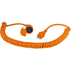 Spiral Extension Cable Schuko Orange IP 44 Orange