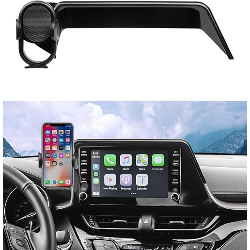 Autorder Perfect Fit for Car Phone Holder 2019-2022 Toyota C-HR CHR priedai Telefono laikiklis 8 colių ekrano telefono laikikliai laisvų rankų 360 laipsnių pasukimas