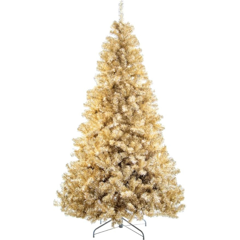 SHATCHI Dirbtinė Kalėdų eglutė Rose Champagne Gold Shiny Tinsel Tips Bushy Luxury Hinged Branches Kalėdų apdaila Holiday Decoration PVC