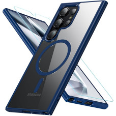 OWKEY Samsung Galaxy S24 Ultra Case for Magsafe with Tempered Glass, [Military Grade Protection] Shockproof Magnetic Mobile Phone Case Samsung S24 Ultra Case Thin Outdoor Cover Protective Case S24