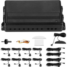 Atsarginio parkavimo jutikliai, automobilio atbulinės eigos radaro švilpukas LED parkavimo detektoriaus stebėjimo sistema su 8 radaro jutikliais