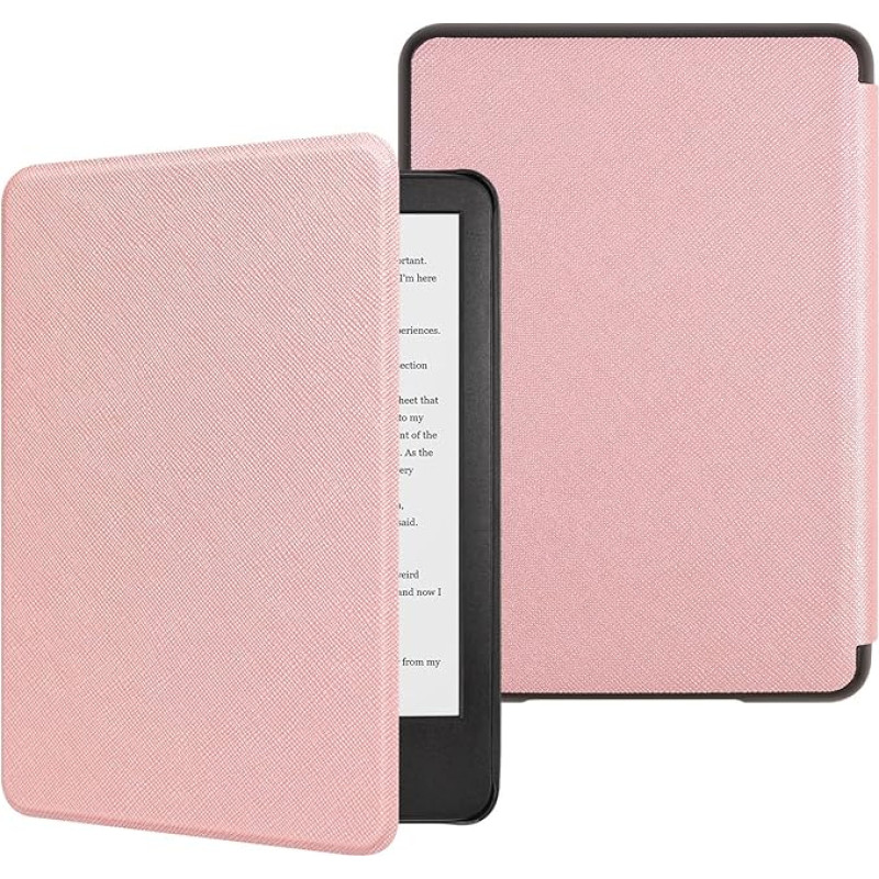 DMLuna Kindle (11th Generation 2022) Case, Ultra Slim Lightweight Smart Protective Durable Premium PU Leather Cover with Auto Sleep Wake Function (Rose Gold)