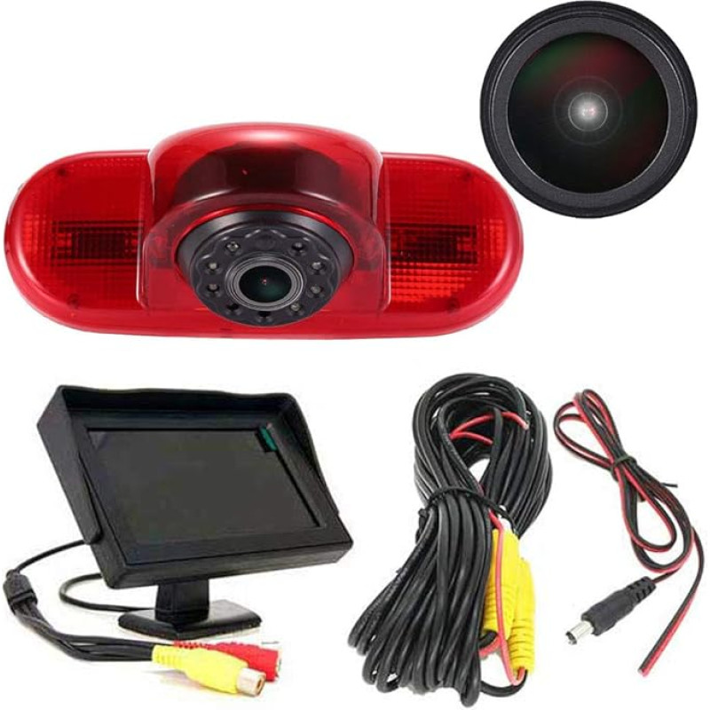 HD IP68 reversing system rear view camera in the 3rd Brake light brake light suitable with angle adjustment night version for Vauxhall Vivaro surf Concept/Combo/Vauxhall/Renault Trafic/Fiat Talento/Nissan Primastar Van
