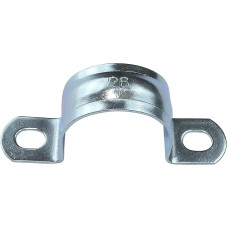 AERZETIX - C49771 - 25 kabelių rišiklių rinkinys, U formos vamzdžio spaustukas, skirtas 26 mm skersmens vielinėms kopėčioms - 27 x 14 x 60 mm - Pagamintas iš cinkuoto plieno - Laidai tvirtinti prie sienos, skirti įsukti į vinių tvirtinimo įtaisą Dvigubas