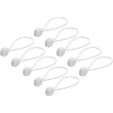 sourcing map Magnetic Cable Clips 7.5 x 0.6 Inch White Magnetic Cable Ties Reusable for Home Kitchen Office Pack of 10