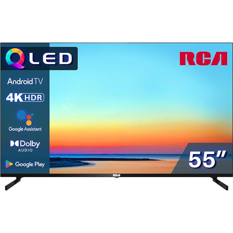 RCA QLED TV 55 Inch (139 cm), UHD Smart TV, Wi-Fi, Bluetooth, 4K HDR, Triple Tuner (DVB-C/S/S2/T/T2)