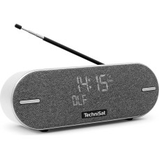 TechniSat DIGITRADIO BT 2 Portable Premium Bluetooth Speaker with DAB+ Digital Radio (FM, Clock, Alarm Timer, Water-Repellent Housing, Favourite Memory, AUX-in, Battery, 20 Watt) Light Grey