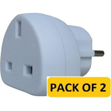 ShaniTech 2 Pack UK European Travel Adaptor for France, Germany, Spain, Egypt, China