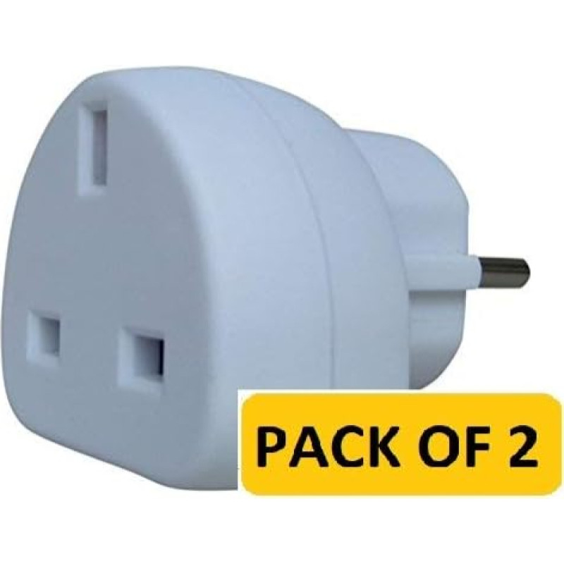 ShaniTech 2 Pack UK European Travel Adaptor for France, Germany, Spain, Egypt, China