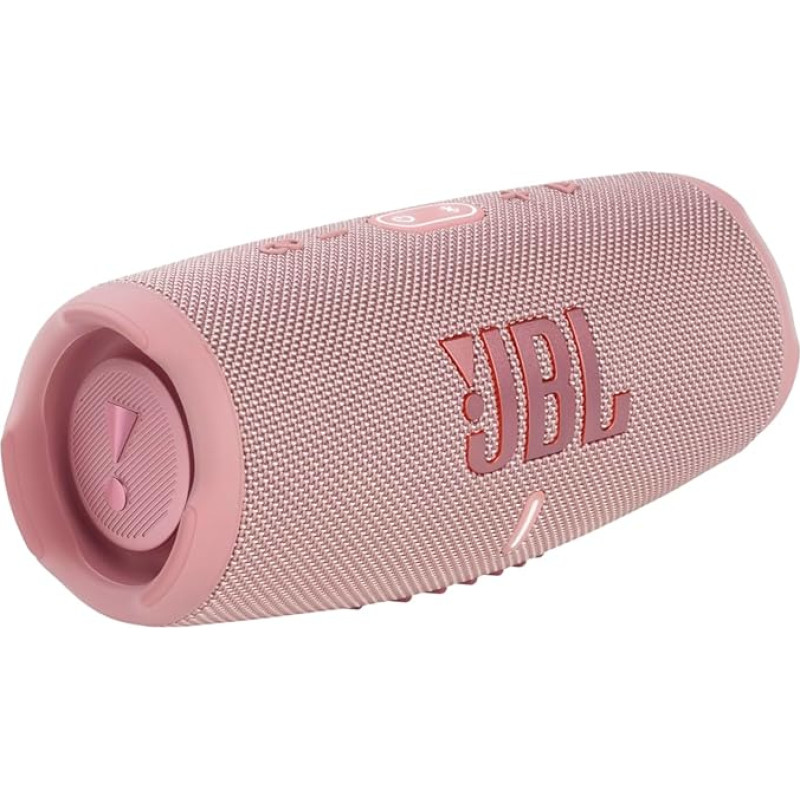 JBL Charge 5 Bluetooth Speaker, Waterproof Portable Boombox with Built-in Powerbank, One Battery Charge for up to 20 Hours of Wireless Music Enjoyment, Pink