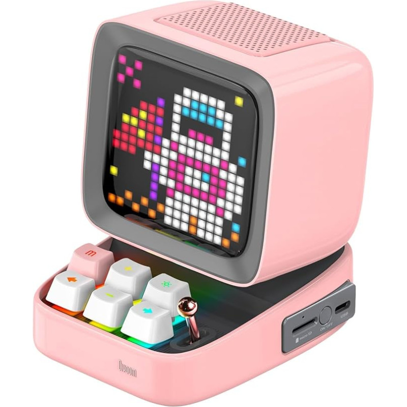 Divoom Ditoo Plus Pixel Art Portable Bluetooth Speaker with App Control (Pink)