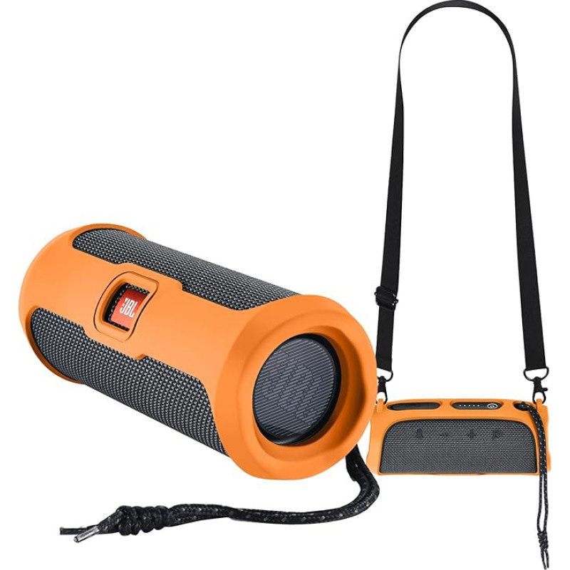 Yaowanguan Silicone Case for JBL Flip Essential 2 Portable Bluetooth Speaker, Flip Essential 2 Portable Travel Case (Orange)