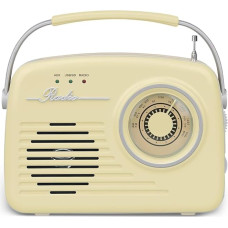 Setty Radio Retro 50's Portable Wireless FM Radio Reception Retro Vintage Radio as Kitchen Decoration with USB SD Card, Aux Function (Beige)