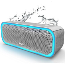 DOSS Bluetooth Speaker, SoundBox Pro Music Box, 20 W, Multicoloured Lights, IPX6 Waterproof, 20H Battery, Wireless Stereo Pairing, Box for Mobile Phone