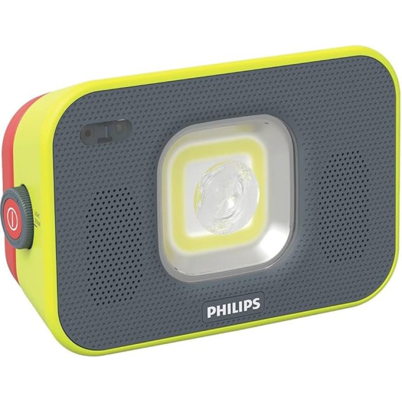 Philips LED-Arbeitsleuchte Xperion 6000 Flood Audio, wiederaufladbarer LED-Strahler mit Zoom- und dimmbarem Flut- und Spotlicht, Bluetooth Lautsprecher, 1000lm, Gestensteuerung, Powerbank Funktion