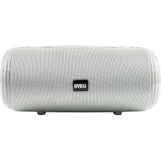 HYKU - 537 Portable Bluetooth Speaker with Hands-Free Microphone, Waterproof and FM Radio Function (Silver)