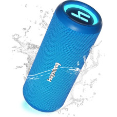 HEYSONG Bluetooth Speaker, Portable Wireless Waterproof Speaker with LED Light, 20W Stereo, Good Bass, TF Card, USB Playback, Dual Pairing for Camping, Pool, Shower, Bike, Kayak,