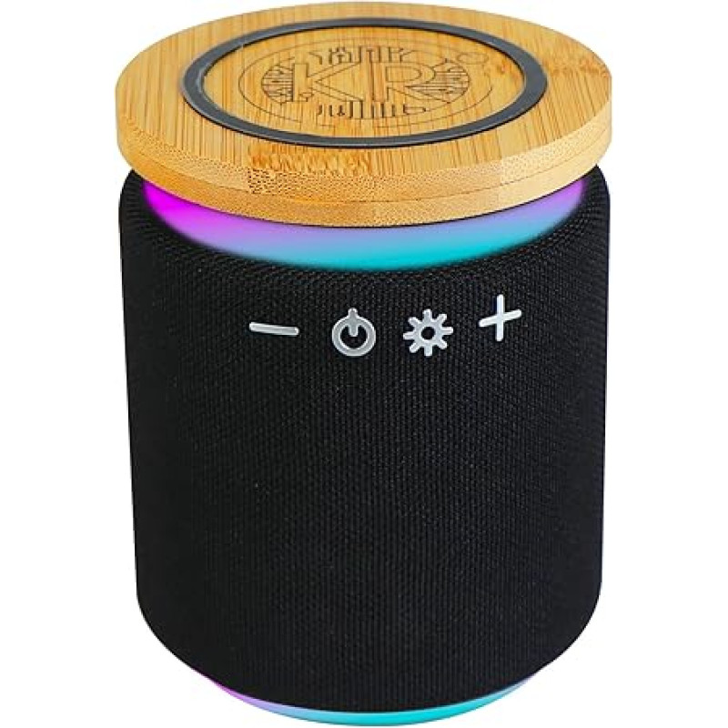 Kruntech New Portable Bluetooth Speaker with 10W Wireless Fast Charger for Mobile Phones, Hi-Fi Sound, More Than 5 Hours of Music, 6 LED Color Lights