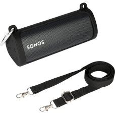 Khanka Silicone Case for Sonos Roam 2/Roam/Roam SL Portable Wireless Speaker, with Shoulder Strap and Carabiner