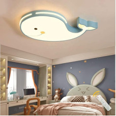 AOEH LED Children's Ceiling Light Dolphin Shape Ceiling Lamp Dimmable with Remote Control Boys Girls Baby Children Children's Room Lamps Ceiling Children's Room Lamp Room Lights Chandelier, Blue, 50