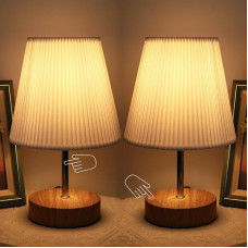HSLighting Bedside Lamp Touch Dimmable: Table Lamp Touch Dimmable Light Bulb 3 Brightness Levels Adjustable Desk Lamp Minimalist for Reading Living Room