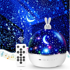 Night Light, Night Light Starry Sky Projector Children with 15 Films, Night Light Children's Night Light Baby, Music Box Baby Girl, Bluetooth Bedside Lamp Children's Room Decoration, Baby Gift Girls