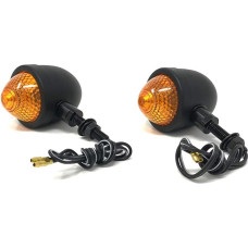 Alchemy Parts Signals Turn Indicator Motorcycle Retro Classic Custom Bikes Trikes - Black Metal