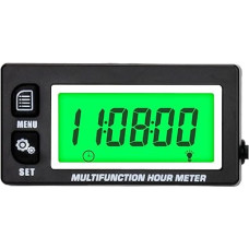 NInE-ROnG Backlight LCD Digital Operating Hour Meter Tachometer Engine Thermometer Interchangeable Clock for Motorcycle ATV Marine Boat Petrol Engines