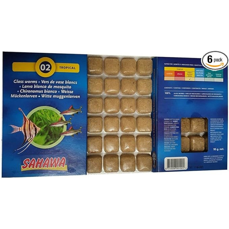 Sahawa® Blue Fish Food, Frost Food, 5 x 100 g bruto, lizdinėje pakuotėje, baltų uodų lervos