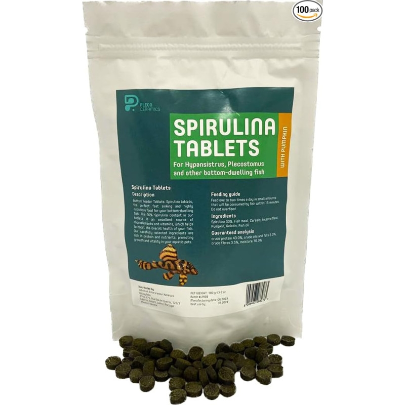 Spirulina Сomida tabletės dugninėms žuvims 100 g