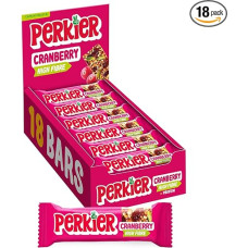 Perkier, (18 Riegel), Cranberry, Gesunde, Köstlicher, 100% Natürlich Vegan & Gluteinfreie Snack Riegel mit keine Konservierungsstoffe