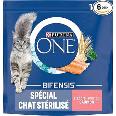 Purina One: Sterilizuotas sausas maistas Cat One su lašiša, tunu ir kviečiais, 1,5 kg, 6 vnt. (6 x 1,5 kg, iš viso 9 kg)