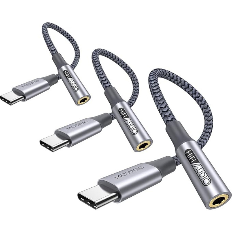 MOSWAG C tipo USB-3,5 mm ausinių lizdo adapteris, garso adapteris, USB C ir Aux Dongle kabelis, skirtas 