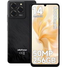 Ulefone Note 20 Pro Mobilusis telefonas Android 14 256GB + 8GB/1TB SD 50MP + 8MP kamera aštuonių branduolių 6000mAh 18W 6,75 colių HD+ 90Hz 4G Dual SIM išmanusis telefonas be sutarties Pirštų atspaudų veido ID GPS OTG 2 metai